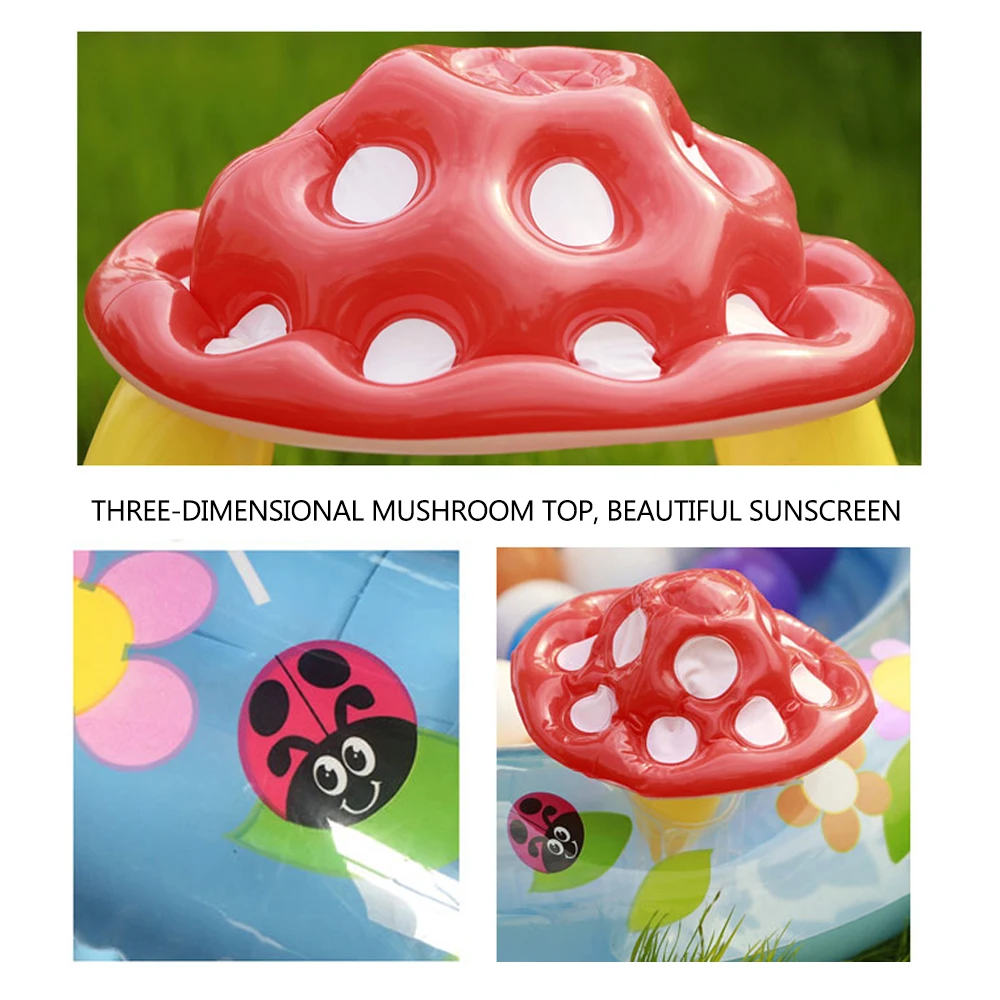 Children Swimming Pools Baby Pool Mushroom Kids Awning Pool Basin Inflatable Garden Pools For Children Summer Baby Water Pool