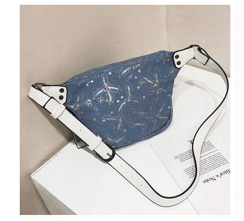 Горячая нагрудная сумка из текстиля Женская поясная сумка Personaliz джинсовая модная дорожная Повседневная поясная сумка