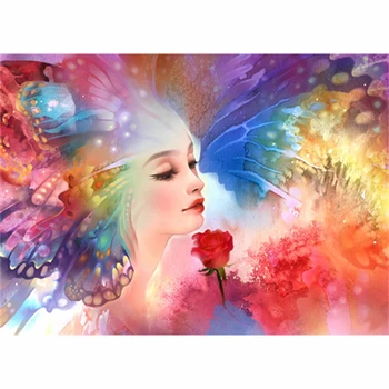 

Full square&round diamond embroidery Flower fairy diamond mosaic full area drill painting stitch crystal diamond painting craft