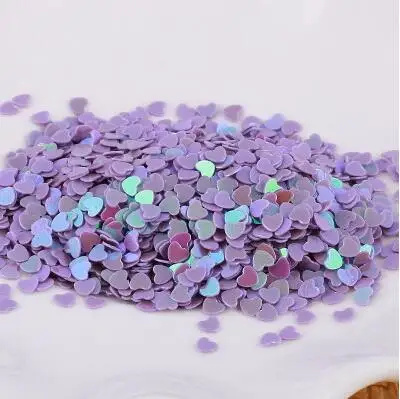3 мм свободная форма сердца плоские блестки DIY украшения для ногтей - Цвет: AB purple