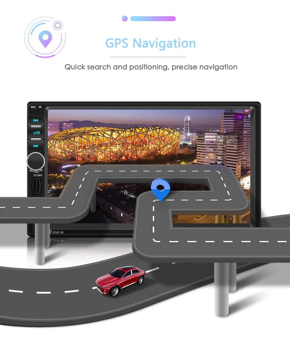 Bluetooth 7 дюймов HD 2Din сенсорный в тире Автомобильный MP5 плеер USB TF AUX GPS стерео радио с