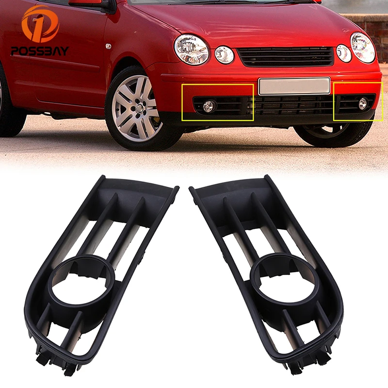 

POSSBAY Left / Right Car Front Lower Fog Light Grille Foglamp Grill Cover for VW Polo Typ 9N 2002 2003 2004 2005 Car Light Vents