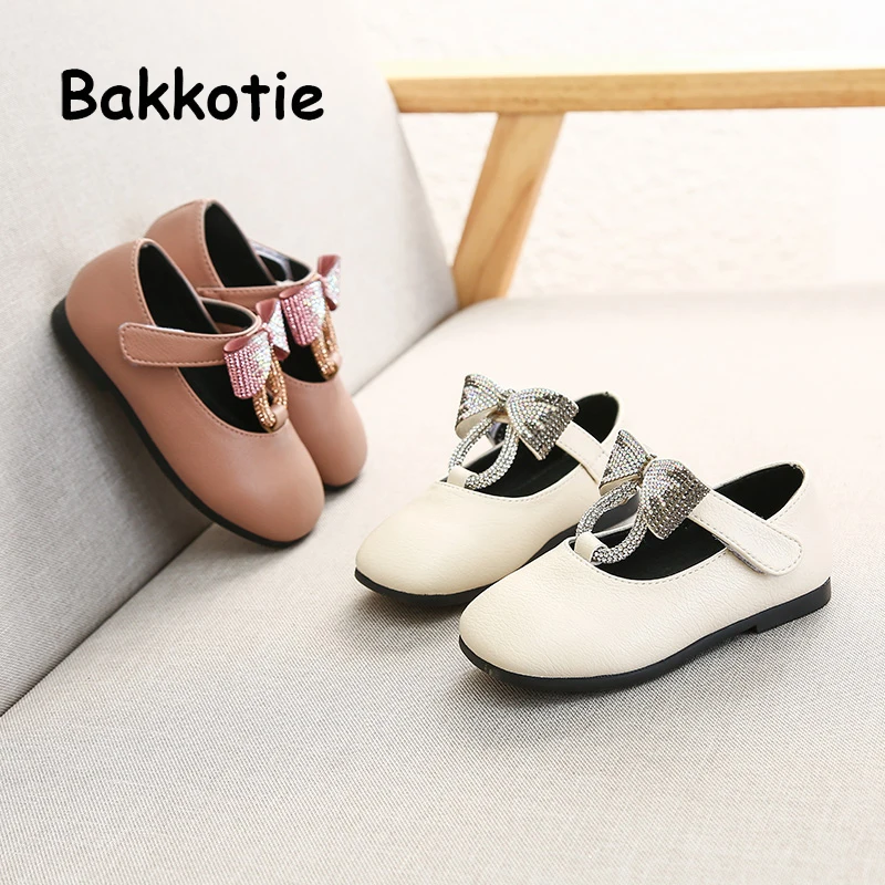 Bakkotie/Весенняя Новинка модная обувь с бантом для маленьких девочек детская
