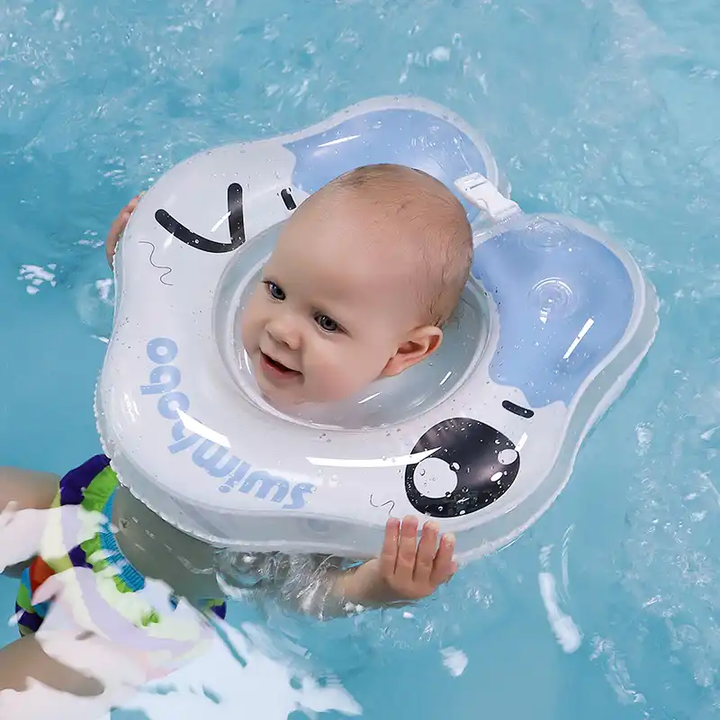 Baby Neck Circle Inflatable Infant Swim Ring Kids Bathing Float Musical
