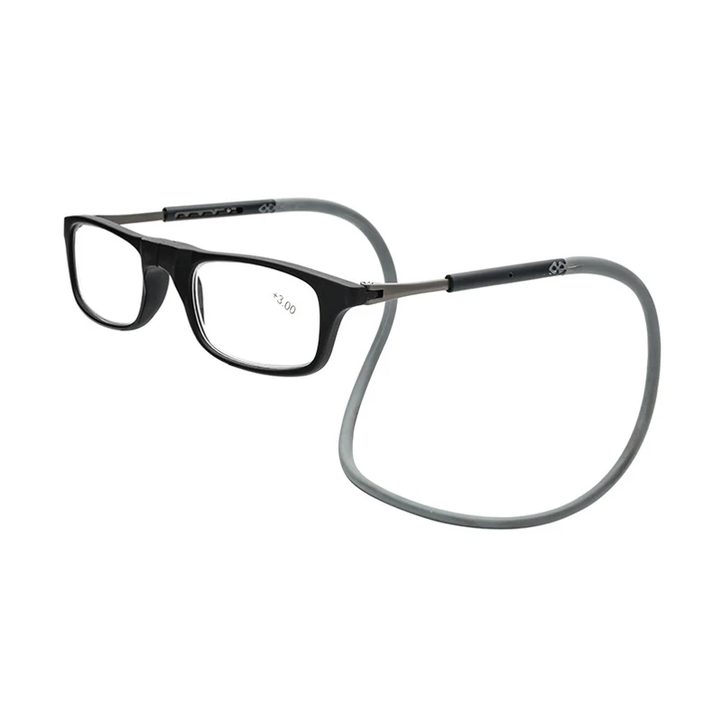 GLAUSA, унисекс, Складные Магнитные очки для чтения, для мужчин и женщин, регулируемые, висят на шее, складные очки, спереди соединяются с магнитом