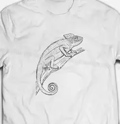 Мужские или женские Хамелеон рептилия; ящерица животных белый хлопок футболки футболка