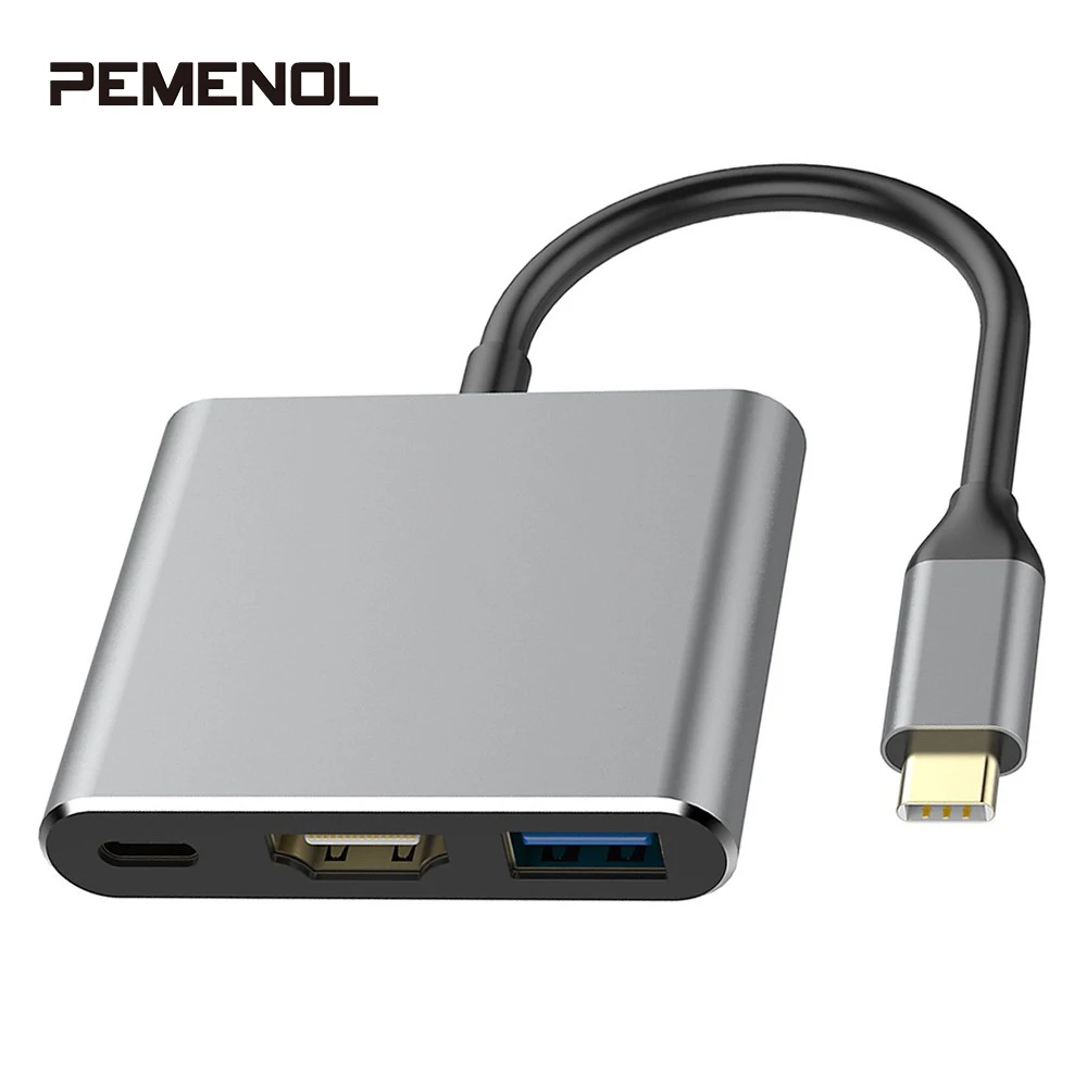 3 в 1 USB 3,1 type-C к HDMI USB3.0 type-C женский многопортовый адаптер концентратор адаптер конвертер для Xiaomi iPhone huawei Macbook