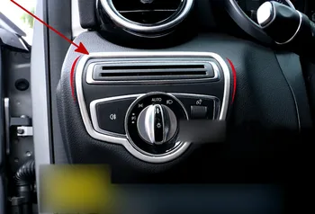 

Head light lamp switch button cover trim 1pcs For Mercedes-Benz GLC X205 2015 2016 car styling