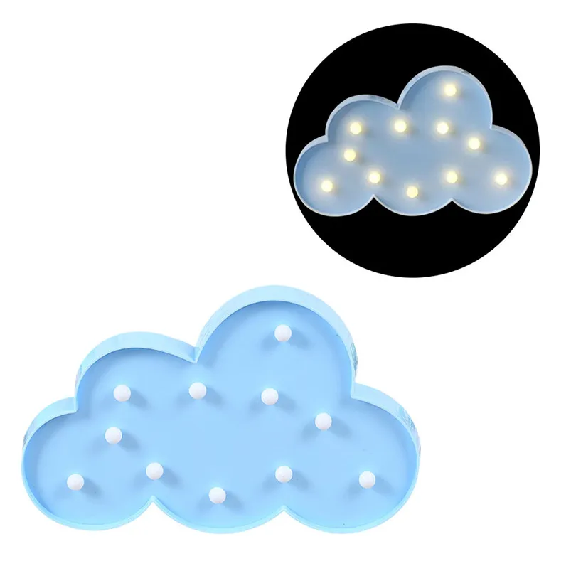 Led Lamp Cloud Shade Sign Night Light For Children Bedroom Home Decoration Lamps  Night Light 2 AA Batteries Lamparas 35AP1114
