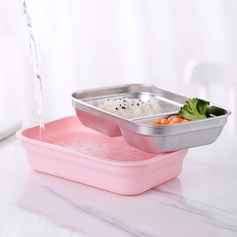 Дети ланч бокс 304 Нержавеющая Сталь Bento box японский контейнер для еды термос