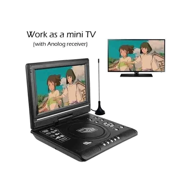 VERFANS DVD HD Portable EVD 7 8 Inch Mini Player Mini Game Mini TV Built In 500 Kids Classic Game Support SVCD VCD CD CD R RW