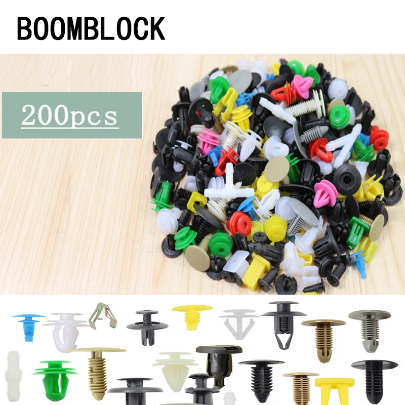 200Pcs Mixed Auto Fastener Car Bumper/Door/Fender Clips Retainer For
