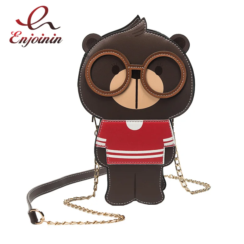 

Cute Bear Shapes Fashion casual Bags Shoulder Bag ladies Handbag purse female crossbody Mini messenger bag flap 3 colors