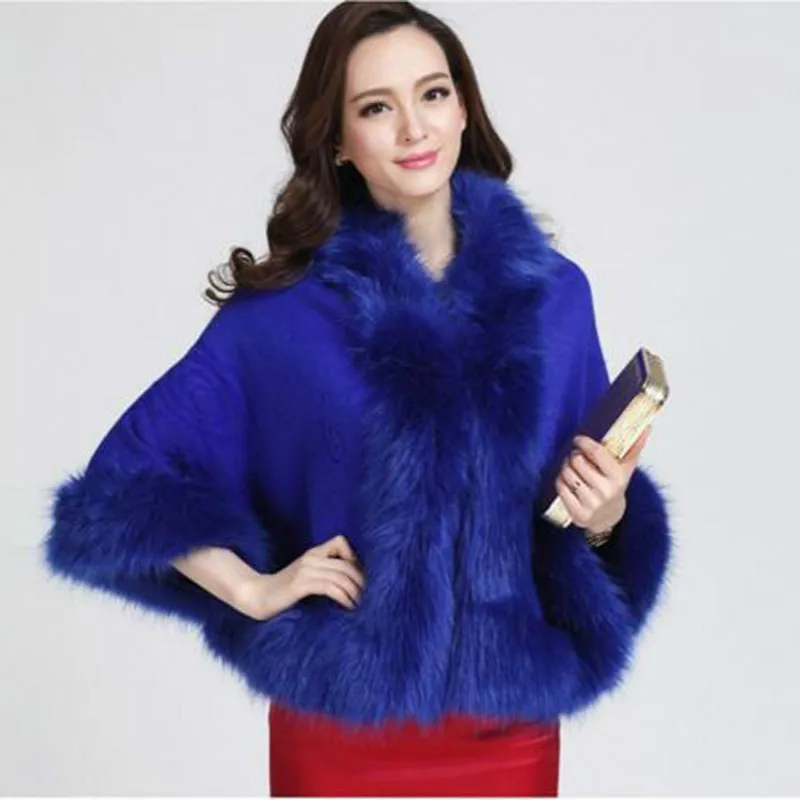 Luxury Warm Faux Mink fur cloak wool scarf Knitted Bride Cashmere Shawl Pashmina Party Wraps Imitation fox hair Wedding Poncho Luxury Warm Faux Mink fur cloak wool scarf Knitted Bride Cashmere Shawl Pashmina Party Wraps Imitation fox hair Wedding Poncho