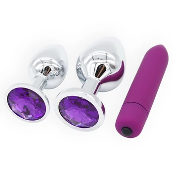 3pcs/4pcs Massager Crystal Jewelry Stainless Steel Beads Butt Plug Dildo Vibrator Anal Plug Adult Massager Balls Sex Anal Toys 1