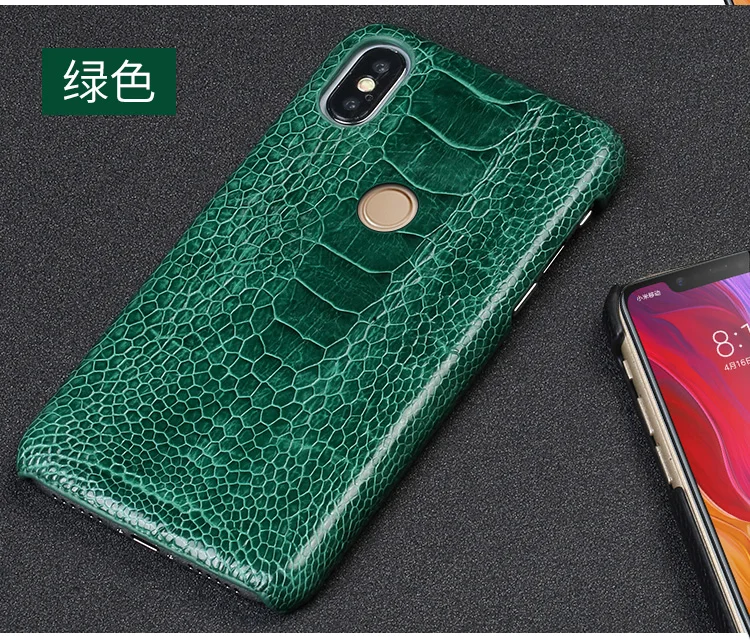 Case do Telefone para Xiao Case para o Vermelho pé de Avestruz Genuíno Pele a1 a2 Lite Max 2 X2s Nota 5 4 4x5 5a Mais Capa mi 6 8 19 Cheap Meia-embrulhado Casos
