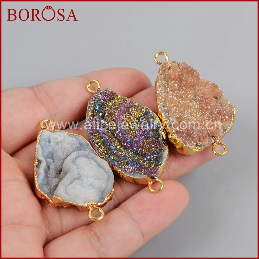BOROSA 5 шт. свободный титановый Галактический кварцевый друзовый соединитель