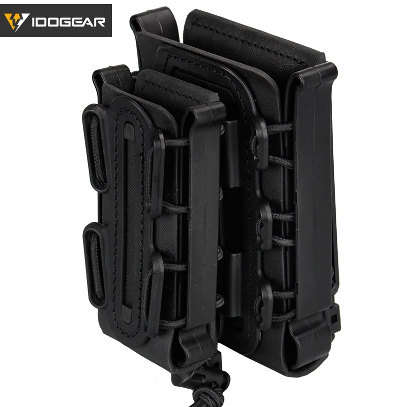 IDOGEAR Molle Пистолетная обойма подсумок в стиле милитари набор кошельков кобура Fastmag Зажим для ремня пластиковый чехол для пейнпола оболочка Mag набор - Цвет: Black