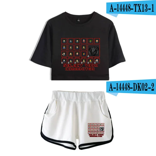 Girls Outfit Stranger Things New 2D print Leisure Women Two Piece Set Shorts+lovely T-shirts Hot Sale Tracksuit - Цвет: 25