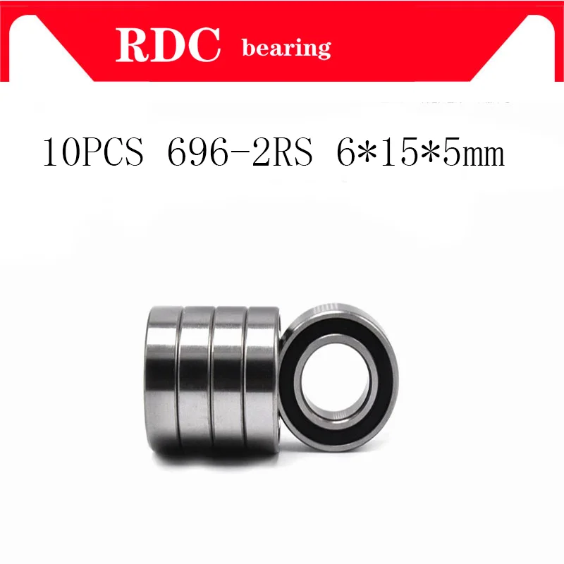 696RS подшипник ABEC-5 (10 шт.) 6*15*5 мм миниатюрный 696-2RS шариковые подшипники высокого качества RS 696 2RS с синим герметичным R-1560DD