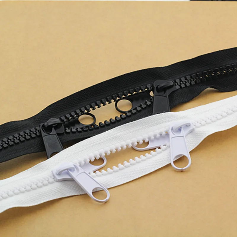 2colors New 10 Resin zipper track double sides zipper sliders zipper