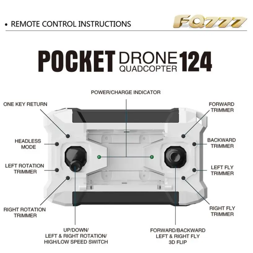 FQ777-124 карманный микро-Дрон 4CH 6 оси гироскопа переключаемый контроллер Z926