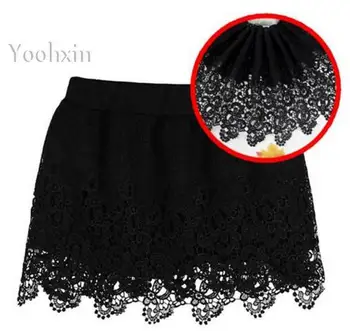 

32cm wide HOT black Cotton Lace Fabric trim collar Ribbon applique Embroidery DIY sewing guipure tassel neckline craft supply