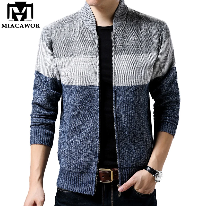 MIACAWOR New Fashion Jacket Men Casual Men Sweaters Coats Knitwear ...