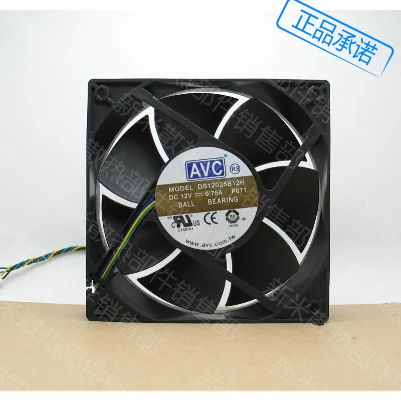 Используется AVC 12025 DS12025B12H 12V 0.75a двойной шариковый подшипник 4PIN ШИМ контроль
