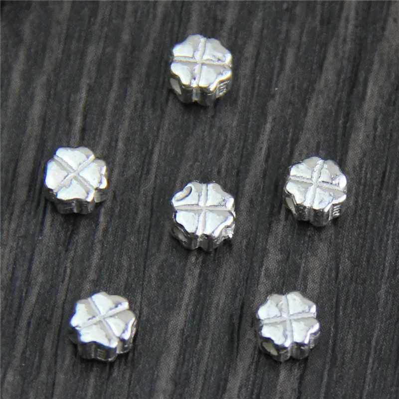 

Real 925 Sterling Silver Loose Beads Clover Shape Charm Spacer Beads DIY Bracelet Necklace Making Fine Jewelry Accessories