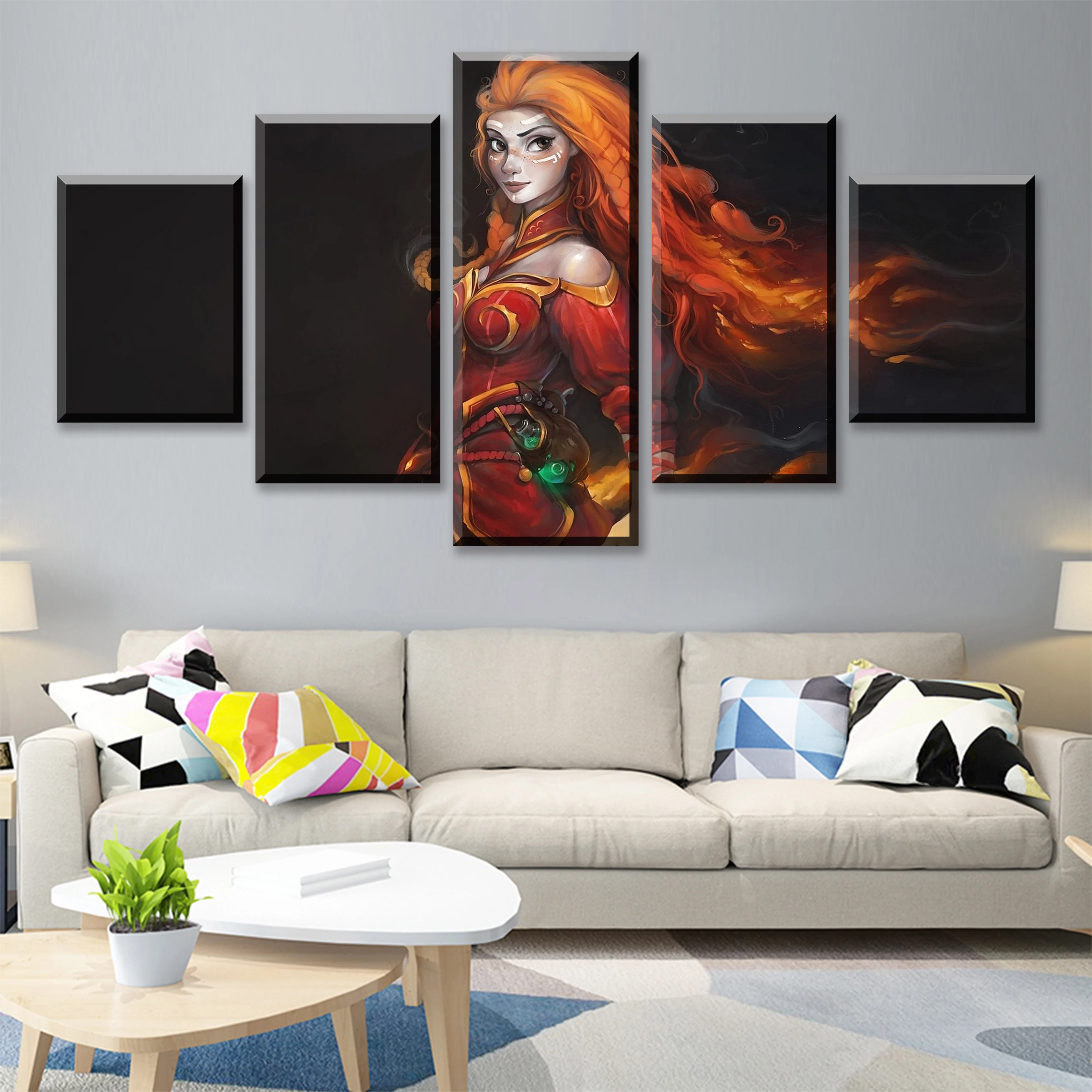 HD Print Video Game 5 Piece Canvas Art DotA 2 Poster Paintings Modern Pictures Wall Art For Home De
