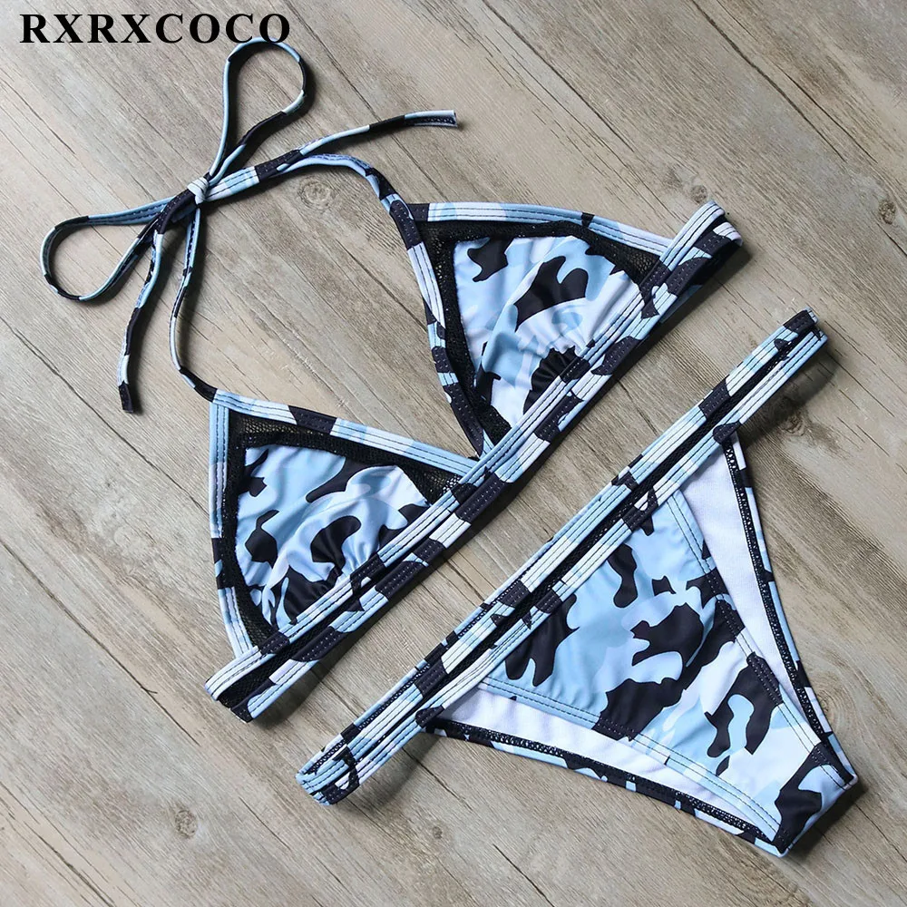 

RXRXCOCO Bikinis Women Black Bandage Swimsuit Sexy Push Up Swimwear 2017 Summer Low Waist Bikini Set Bathing Suit Beachwear