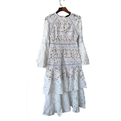 Women Summer Long Maxi Dress 2019 Vintage Sexy Party Night Elegant Embroidery Ruffled White Dress (3)
