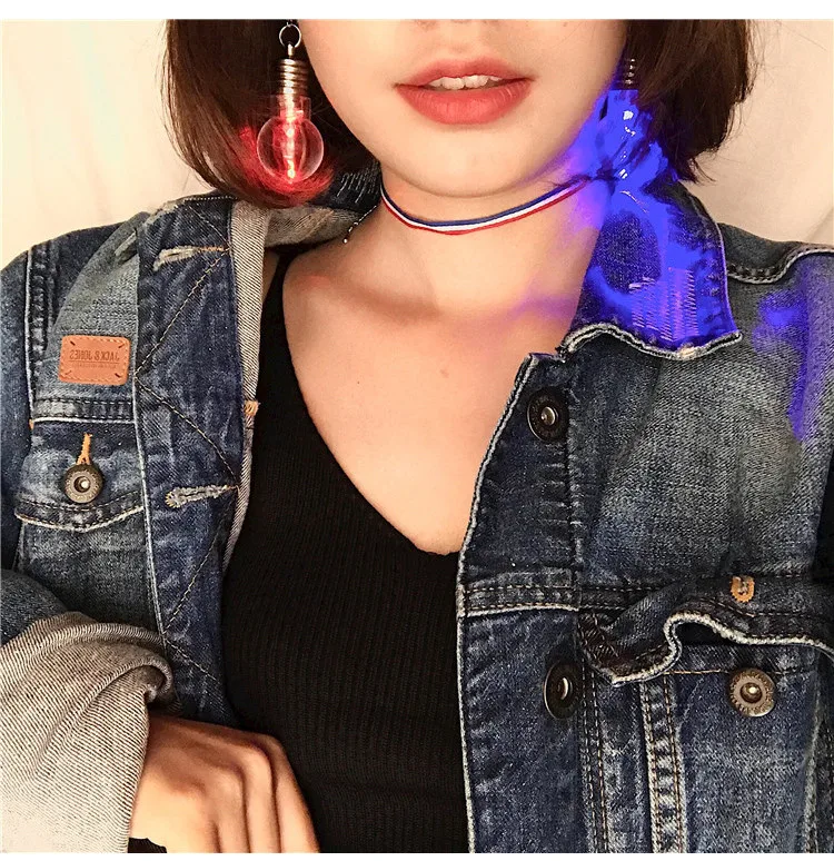 

1Pair Fashion earrings for women Light Up Earring LED Blinking Bulb Ear Hook Dangle Jewelry aretes de mujer