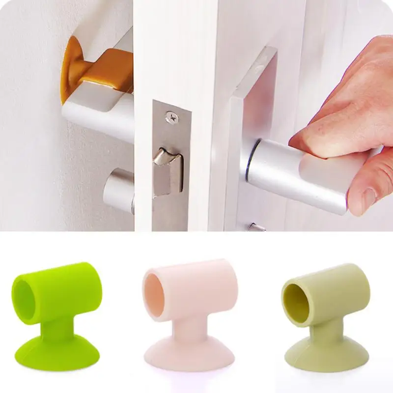 Modern Home Door Handle Case Self-adhesive Door Handle Knob Covers Anti-collision Protector Pad Rubber Bumper Plugs