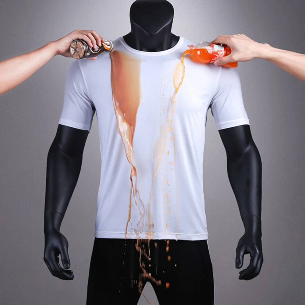 M-4XL, модная мужская футболка, анти-грязные летние футболки, футболки, водонепроницаемые, быстросохнущие топы, спортивные, дышащие, повседневные футболки
