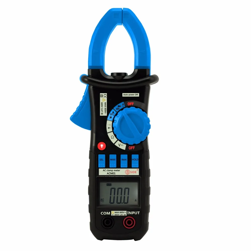 bside-acm01-2000-counts-auto-range-600A-ac-digital-clamp-meter-front-2015