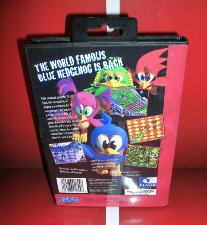 Игровой картридж Sonic 3D Blast MD американский чехол с коробкой и руководством для
