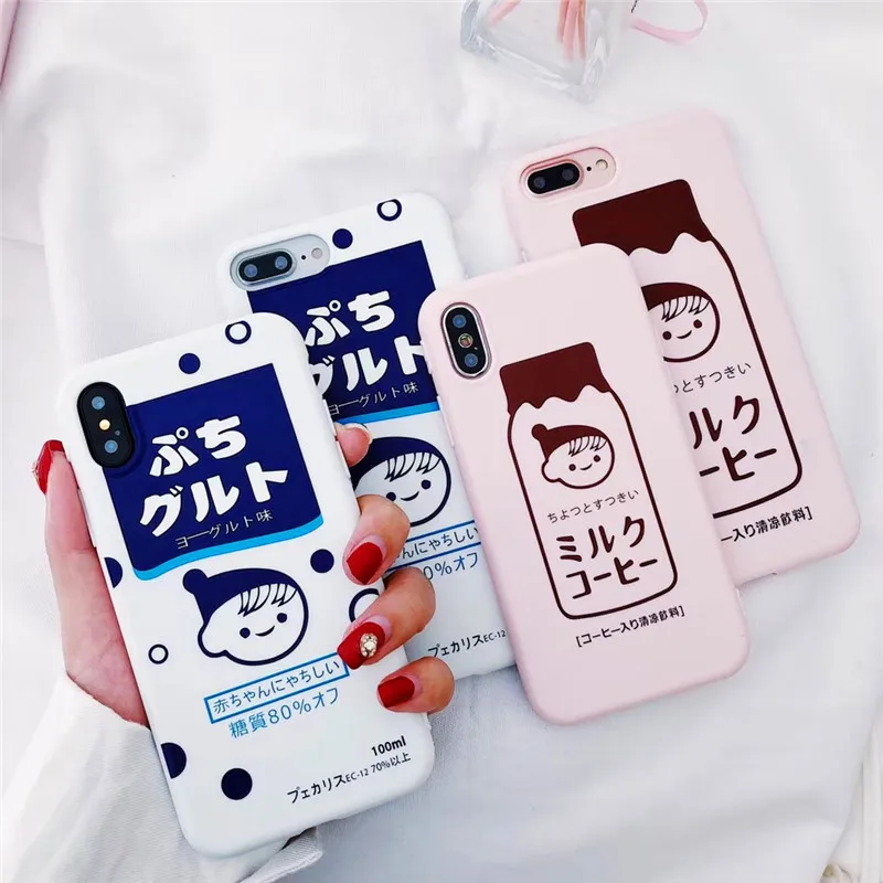 

Cute 3D Cartoon Strawberry Milk Girl Silicon case for iPhone X 6 7 8 6s plus XR XS MAX Kawaii Milky TPU Back Cover phone cases