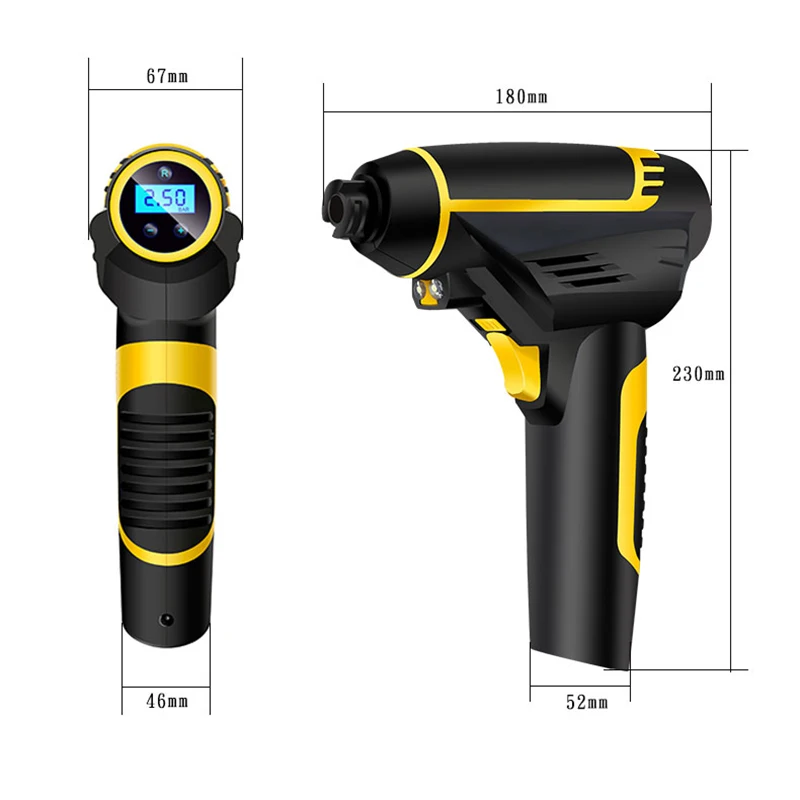 Smart Handheld Digital Car Tire Inflator Cigarette Lighter Plug Wired Air Compressor DC 12V 120W Tyre Pump Auto Emergency Tool