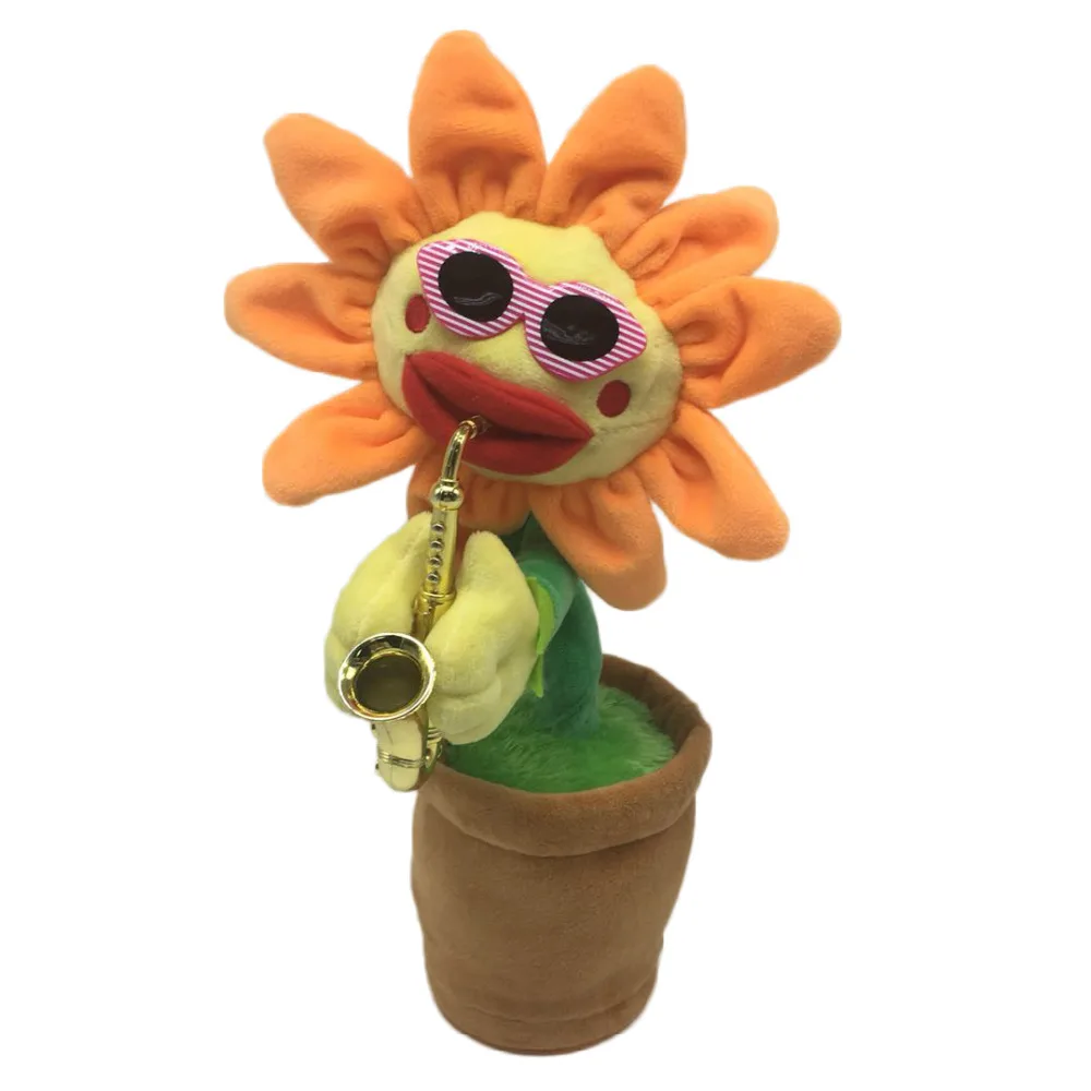 Novelty Simulation Sunflower Saxophone Music Electric Glowing Plush