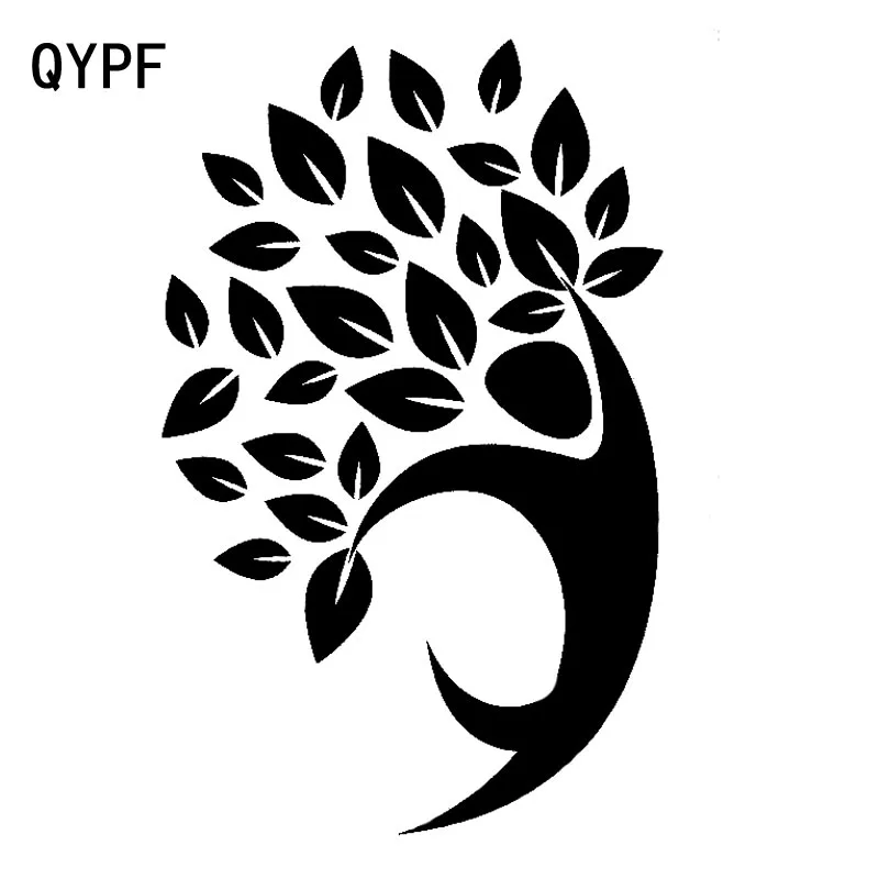 QYPF 11,8 см * 18,1 см поэтическое людей проникнуты личность дерево изысканный Виниловые Автомобиля Наклейка Окно Стикеры C18-0377