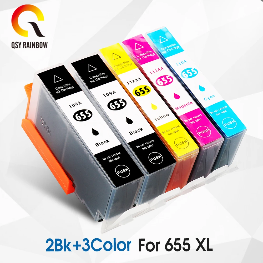 CMYK Supplies 3 Черный чернильный картридж для совместимых hp 655 655XL с чернилами hp Deskjet 4615 3520 3525 4620 4625 5525 6520 6525 e-«Все-в-одном» - Цвет: 5PCS