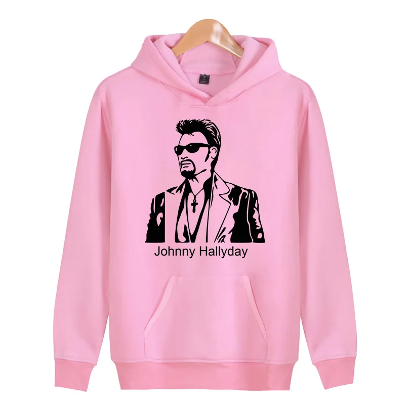 

johnny hallyday 2018 New brand Hoodie Streetwear Hip Hop Solid Black gray Hooded womens Hoodies and Sweatshirts Size XXL X6153