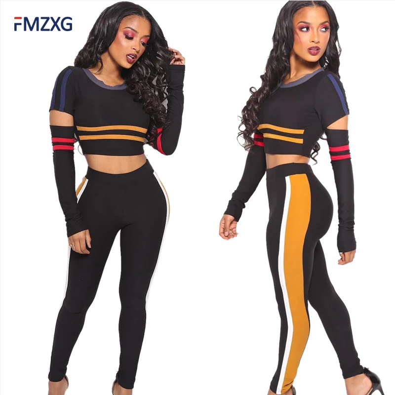 Elasticity 2 Piece Set Fitness Clothing Women Track Suit