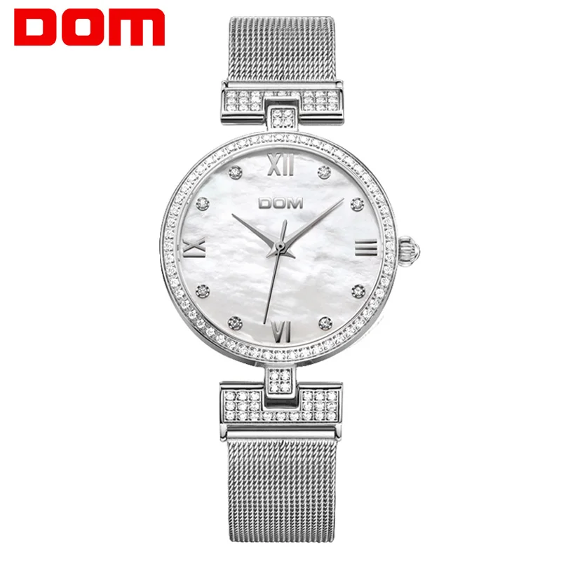 DOM Women's Fashion Mesh steel belt Watches Womens Females Antique