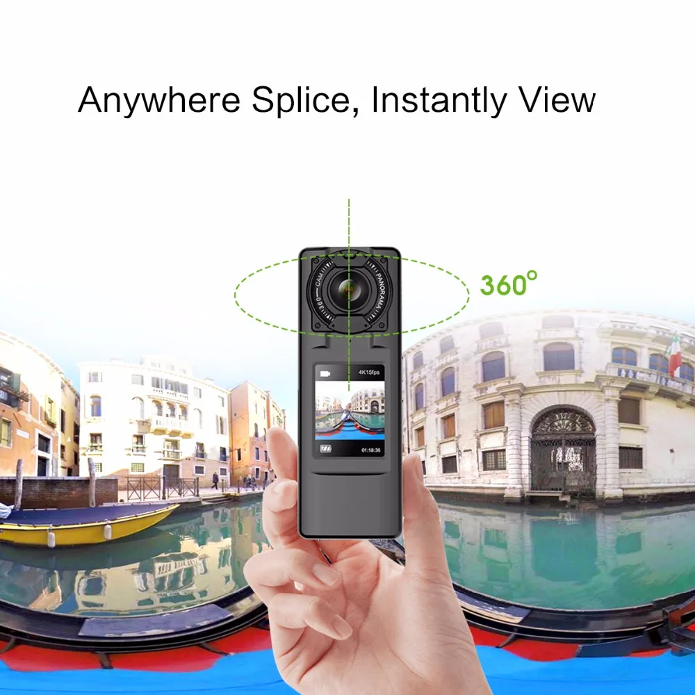 Amkov VR-P360 V360 ручной 4K wifi 360 камеры 15fps Dual 220 HD широкоугольный объектив рыбий глаз панорамные камеры 360 cam поддержка VR
