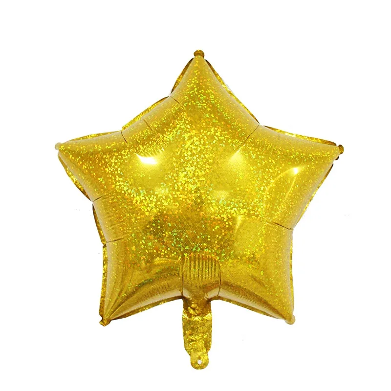 Голографическая полумесяц Алюминий Фольга воздушный шар Сердце Звезда Шарики Рождество одежда для свадьбы, дня рождения украшения - Цвет: 5pcs Glitter Gold