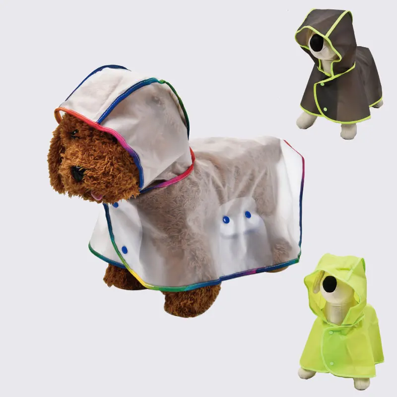 Fashion Pet Clothes Dog Raincoat Transparent Rain Coat jacket Waterproof Small Dogs Clothing Pug