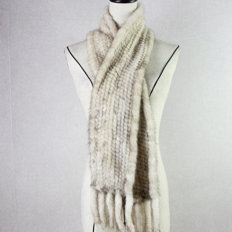 Новое поступление, женские шарфы зима, вязаный шарф из натурального меха норки для женщин, теплый зимний шарф, обертывания норки